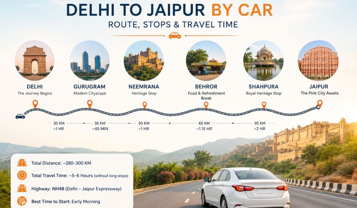 Delhi to Jaipur by Car: Stops, Travel Time & Things to Know